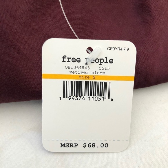 Free People Turn it on Cami Sequin Burgundy Small - Picture 3 of 7